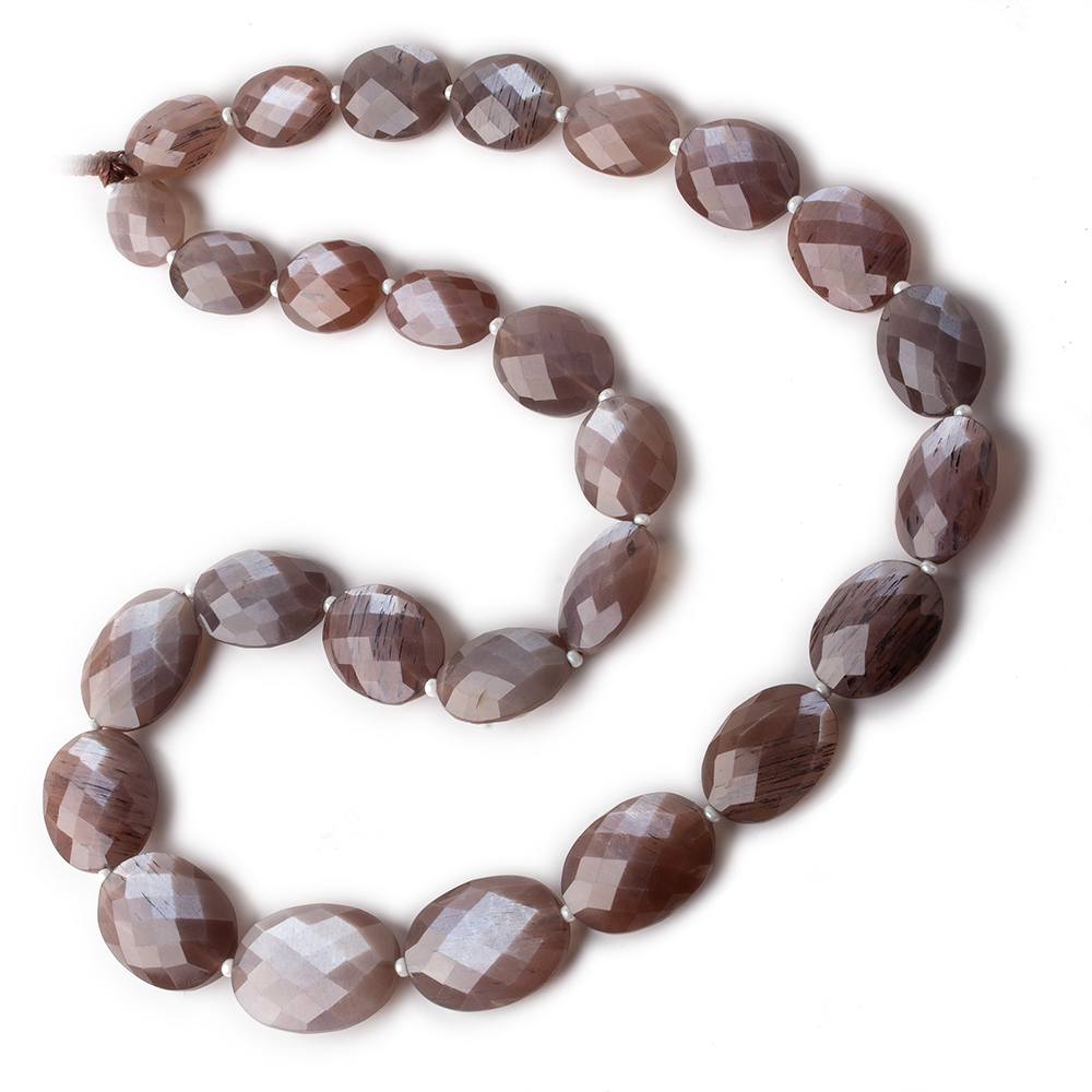 12x9-19x14mm Chocolate Brown Moonstone faceted ovals 16 inch 27 beads AA grade - Beadsofcambay.com