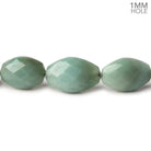 12x9-20x13mm Green Chalcedony faceted nugget 1mm large hole 18 inch 29 beads - Beadsofcambay.com