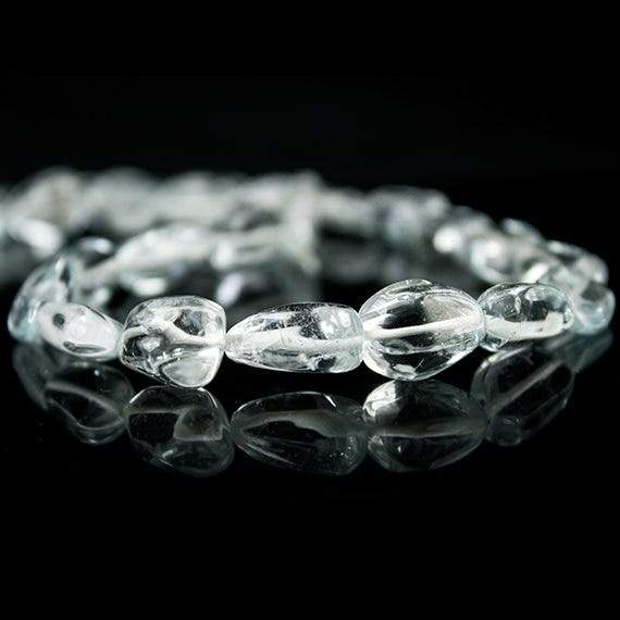 12x9-20x14.9mm Blue Topaz Plain Nugget Beads 16.5 inch 29 pieces - Beadsofcambay.com