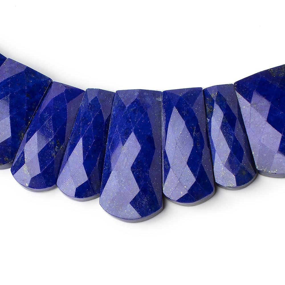 12x9-26x12mm Lapis Lazuli double drilled faceted fancy shape collar 34 beads - Beadsofcambay.com