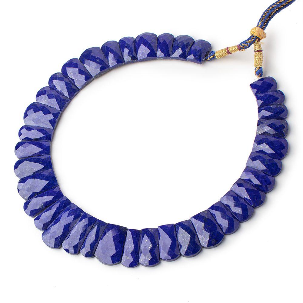 12x9-26x12mm Lapis Lazuli double drilled faceted fancy shape collar 34 beads - Beadsofcambay.com