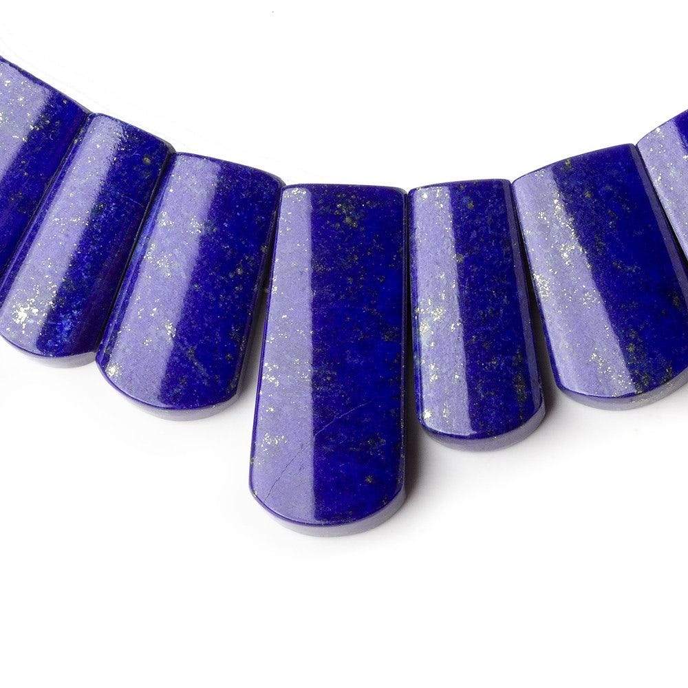 12x9-30x14mm Lapis Lazuli double drilled plain fancy shape collar 35 beads - Beadsofcambay.com