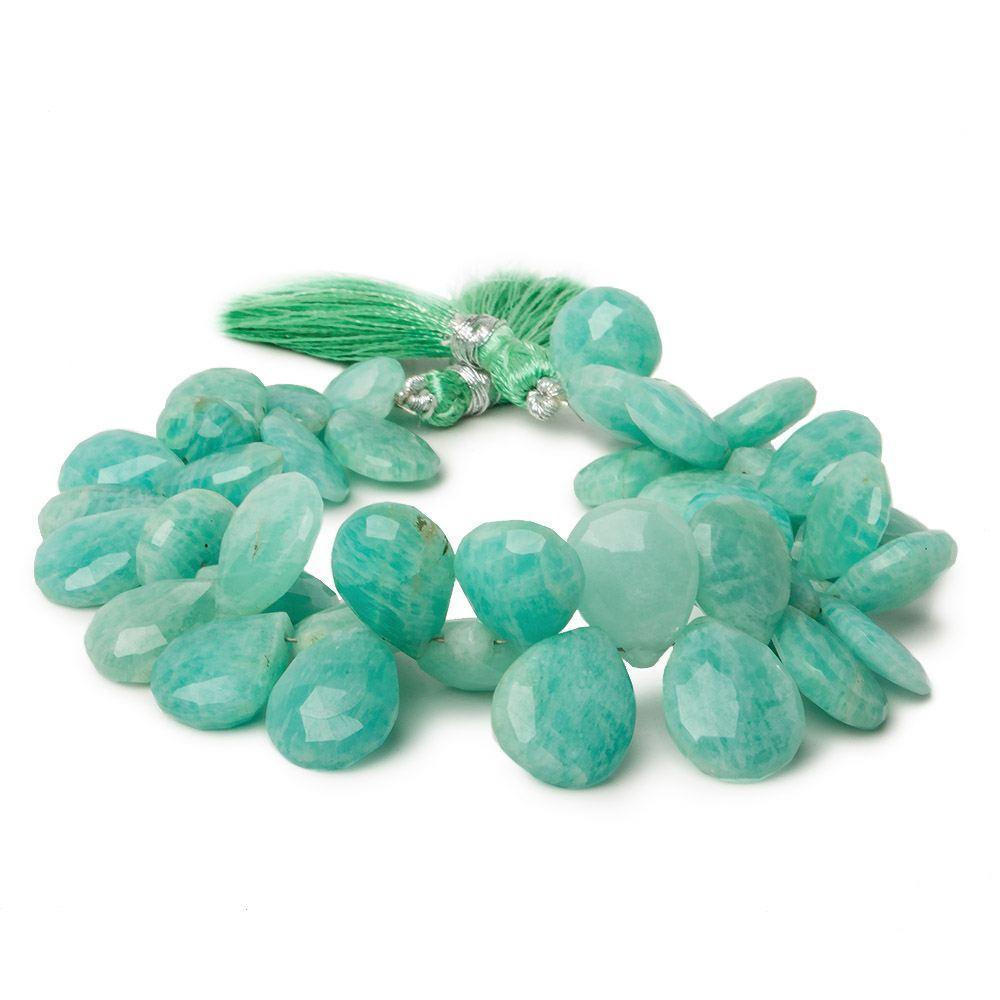 12x9mm - 16x12mm Amazonite Faceted Pear Beads 7.5 inch 47 pieces AA - Beadsofcambay.com