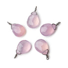 12x9mm Black Gold Wire Wrapped Rose Pink Chalcedony Faceted Pear 1 Focal Pendant - Beadsofcambay.com