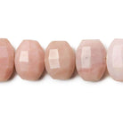 12x9mm Pink Peruvian Opal side drilled Faceted Cushions 6 inch 17 Beads - Beadsofcambay.com