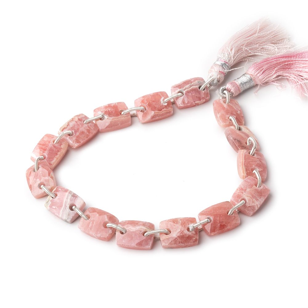 12x9mm Rhodochrosite Double Drilled Rectangles 8 inch 15 Beads 2mm Holes - Beadsofcambay.com
