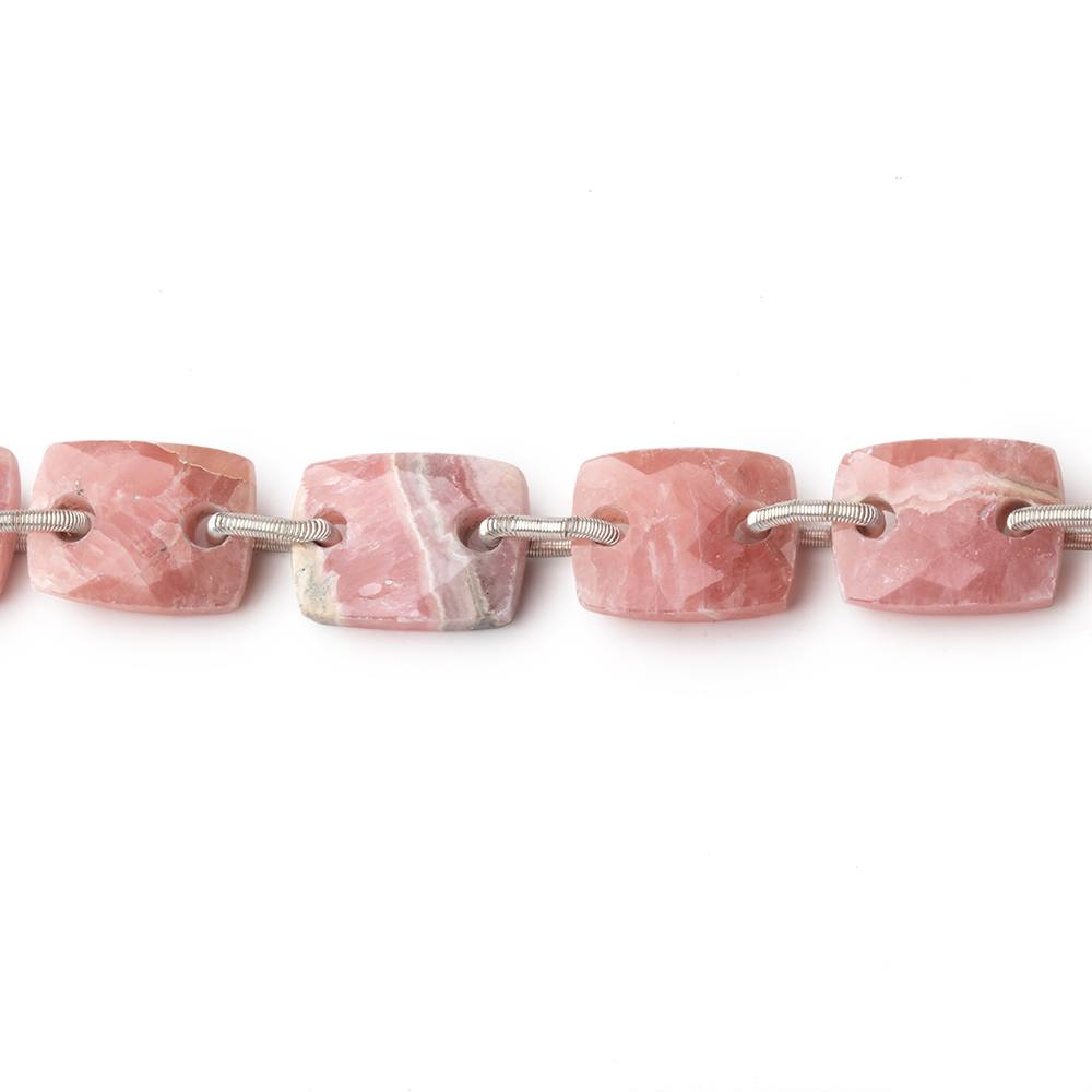 12x9mm Rhodochrosite Double Drilled Rectangles 8 inch 15 Beads 2mm Holes - Beadsofcambay.com