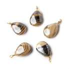 12x9mm Vermeil Wire Wrapped Schalenblende Plain Pear 1 Focal Pendant - Beadsofcambay.com