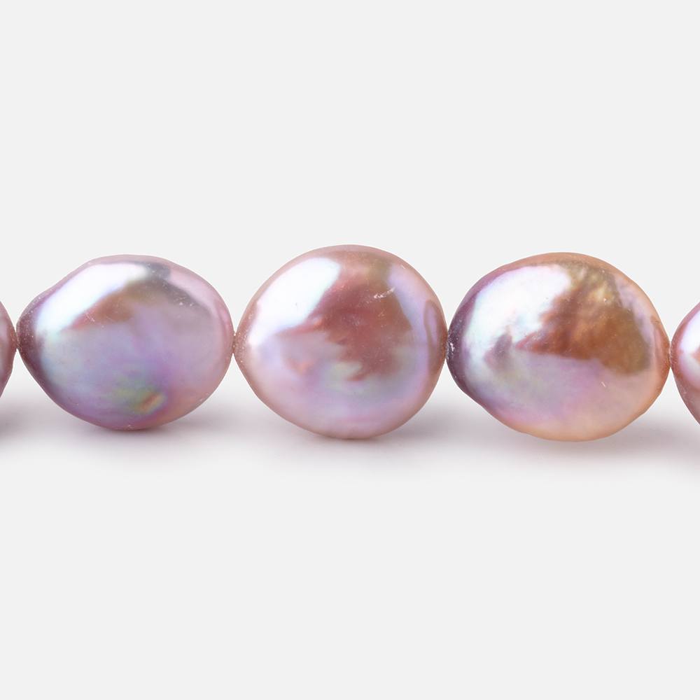 13-14mm Antique Rose Coin Freshwater Pearls 15.5 inch 26 pieces - Beadsofcambay.com