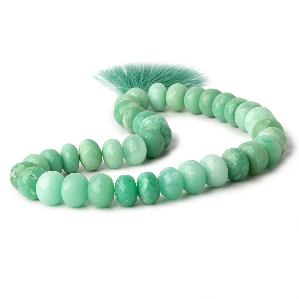 13-14mm Chrysoprase faceted rondelle beads 14 inch 38 pieces - Beadsofcambay.com
