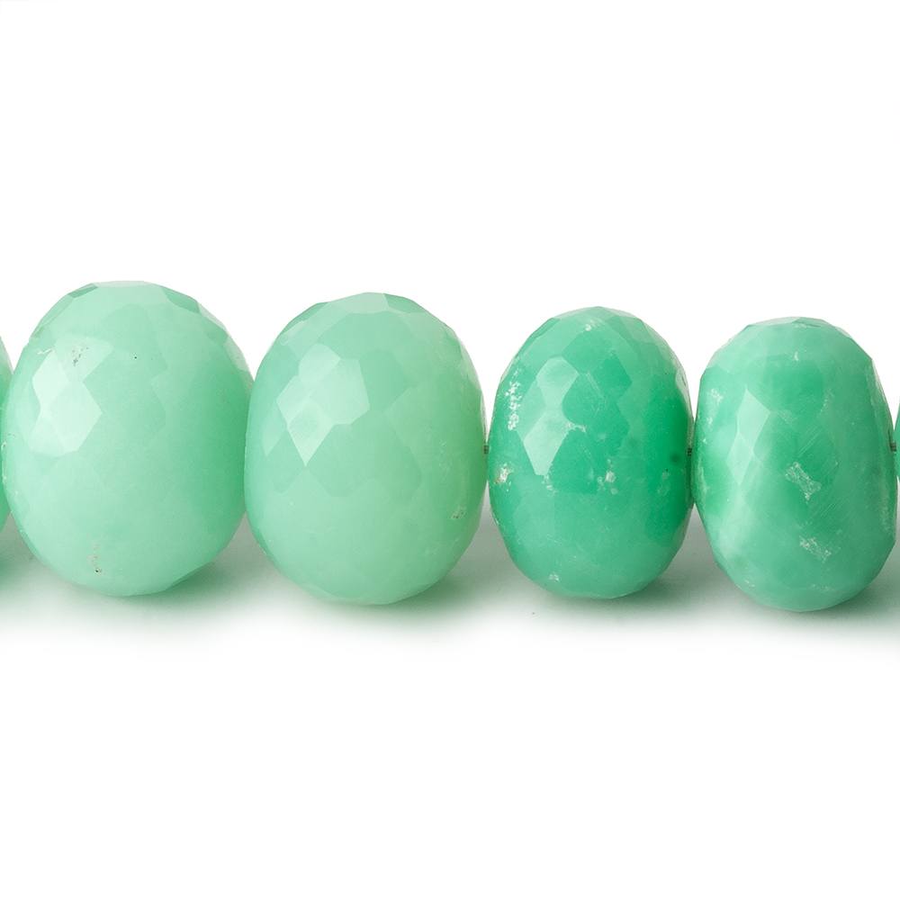 13-14mm Chrysoprase faceted rondelle beads 14 inch 38 pieces - Beadsofcambay.com