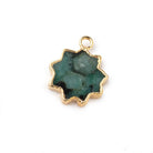 13-14mm Gold Leafed Emerald Star Burst Focal Pendant 1 piece - Beadsofcambay.com