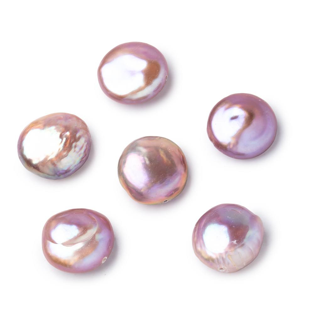 13-14mm Lilac Coin Freshwater Pearl Focal 1 piece - Beadsofcambay.com