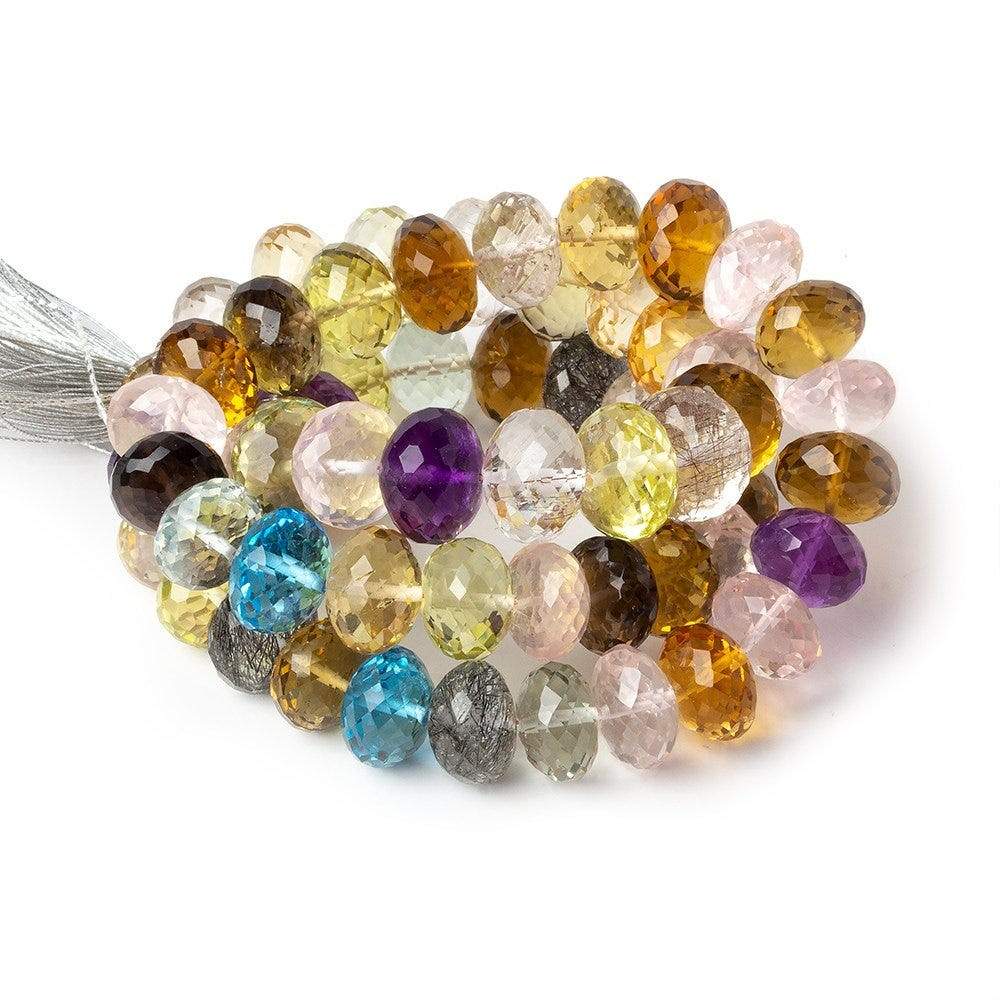 13-14mm Multi Gemstone Faceted Rondelle Beads 16 inches 42 pcs AAA Grade - Beadsofcambay.com
