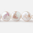 13-15mm Creamy White Coin Freshwater Pearls 15.5 inch 27 pieces - Beadsofcambay.com