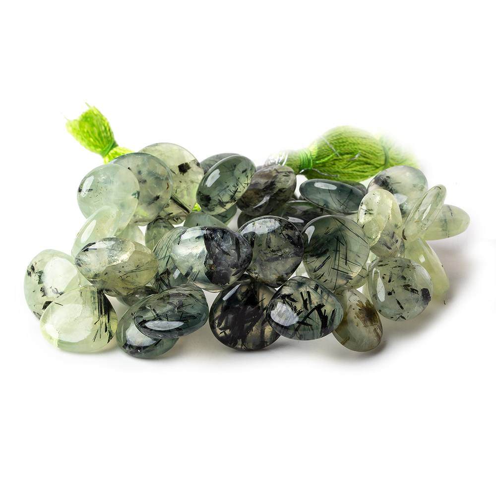 13-15mm Dendritic Prehnite Plain Heart Beads 7.5 inch 39 pieces - Beadsofcambay.com