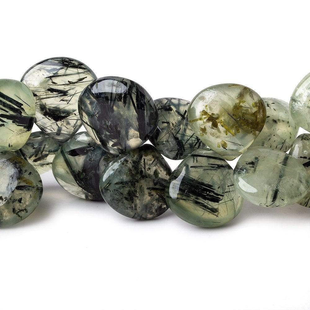 13-15mm Dendritic Prehnite Plain Heart Beads 7.5 inch 39 pieces - Beadsofcambay.com