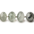 13-15mm Green Tourmalinated Quartz Faceted Rondelles 8 inch 18 Beads - Beadsofcambay.com