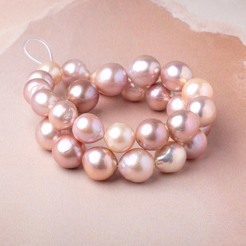 13-15mm Multi-Color Ultra Baroque Freshwater Pearls 16.5 inch 28 Beads AAA - Beadsofcambay.com