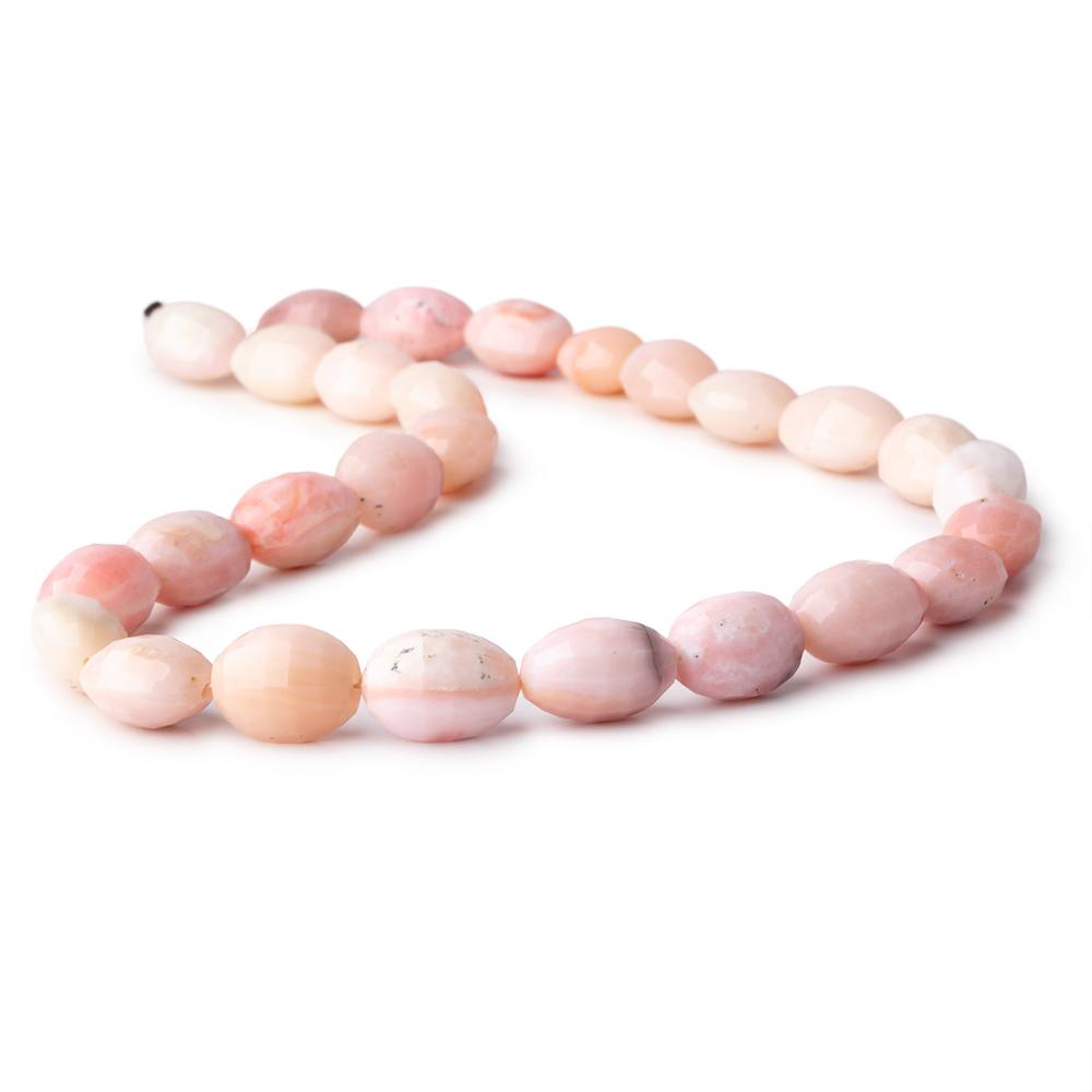 13-15mm Pink Peruvian Opal Faceted Oval Beads 14 inch 25 pieces - Beadsofcambay.com