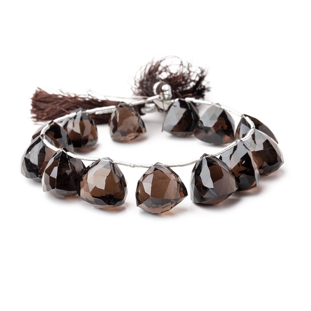 13-15mm Smoky Quartz Faceted Trillions 7.5 inch 13 Beads - Beadsofcambay.com