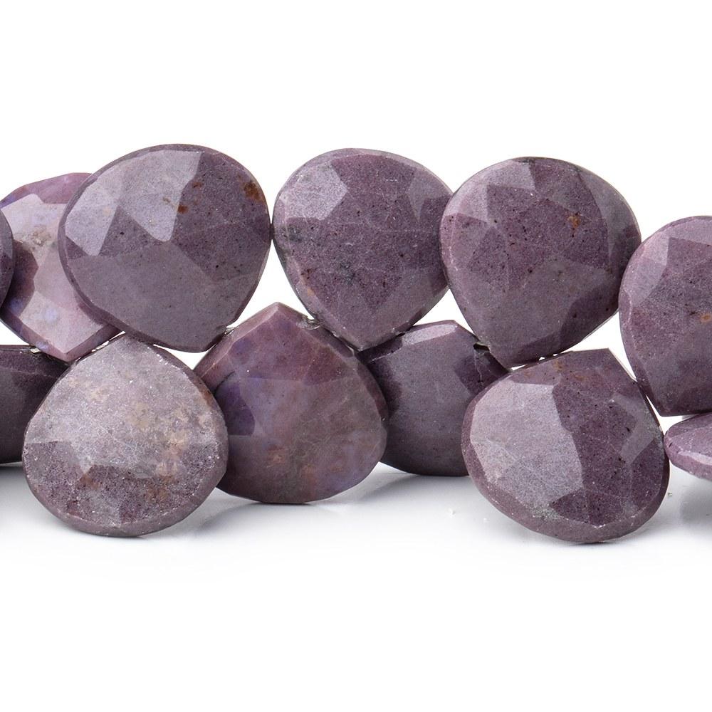 13-15mm Turkish Purple Jade Faceted Heart Beads 8.5 inch 77 pieces - Beadsofcambay.com