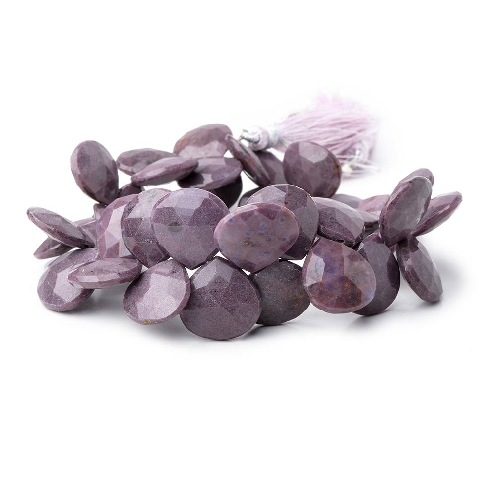13-15mm Turkish Purple Jade Faceted Heart Beads 8.5 inch 77 pieces - Beadsofcambay.com