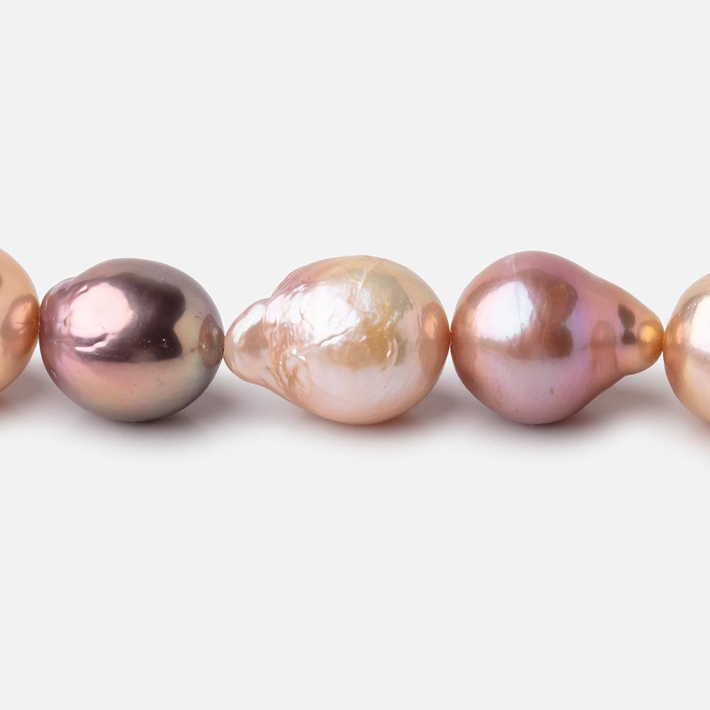 13-16.5mm Tri-Color Baroque Freshwater Pearls 16 inch 28 pieces AAA - Beadsofcambay.com