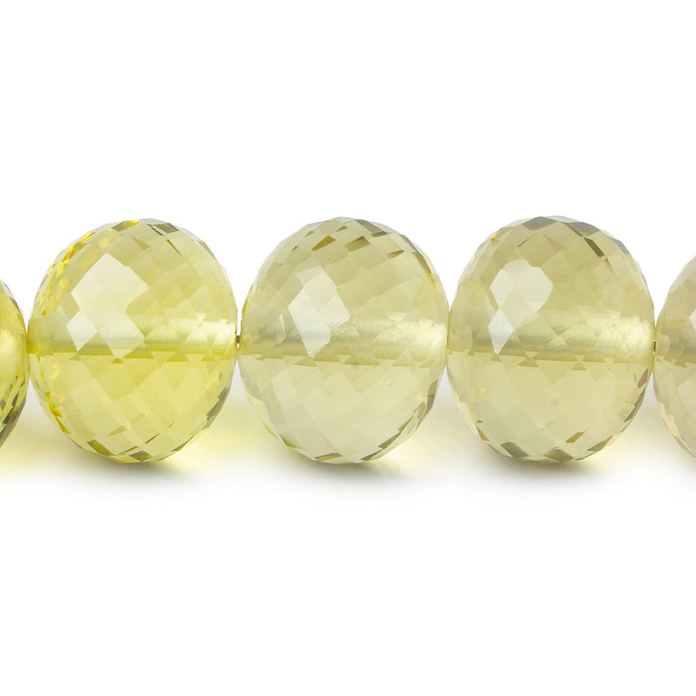 13-16mm Lemon Quartz 2.5mm large hole faceted rondelles 8 inch 17 beads AAA - Beadsofcambay.com