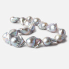 13-16mm Silver Ultra Baroque Freshwater Pearls 16 inch 16 pcs .8mm drill hole AAA - Beadsofcambay.com