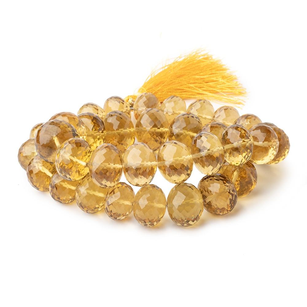 13-16mm Whiskey Quartz Faceted Rondelle Beads 16 inch 35 pieces AAA - Beadsofcambay.com