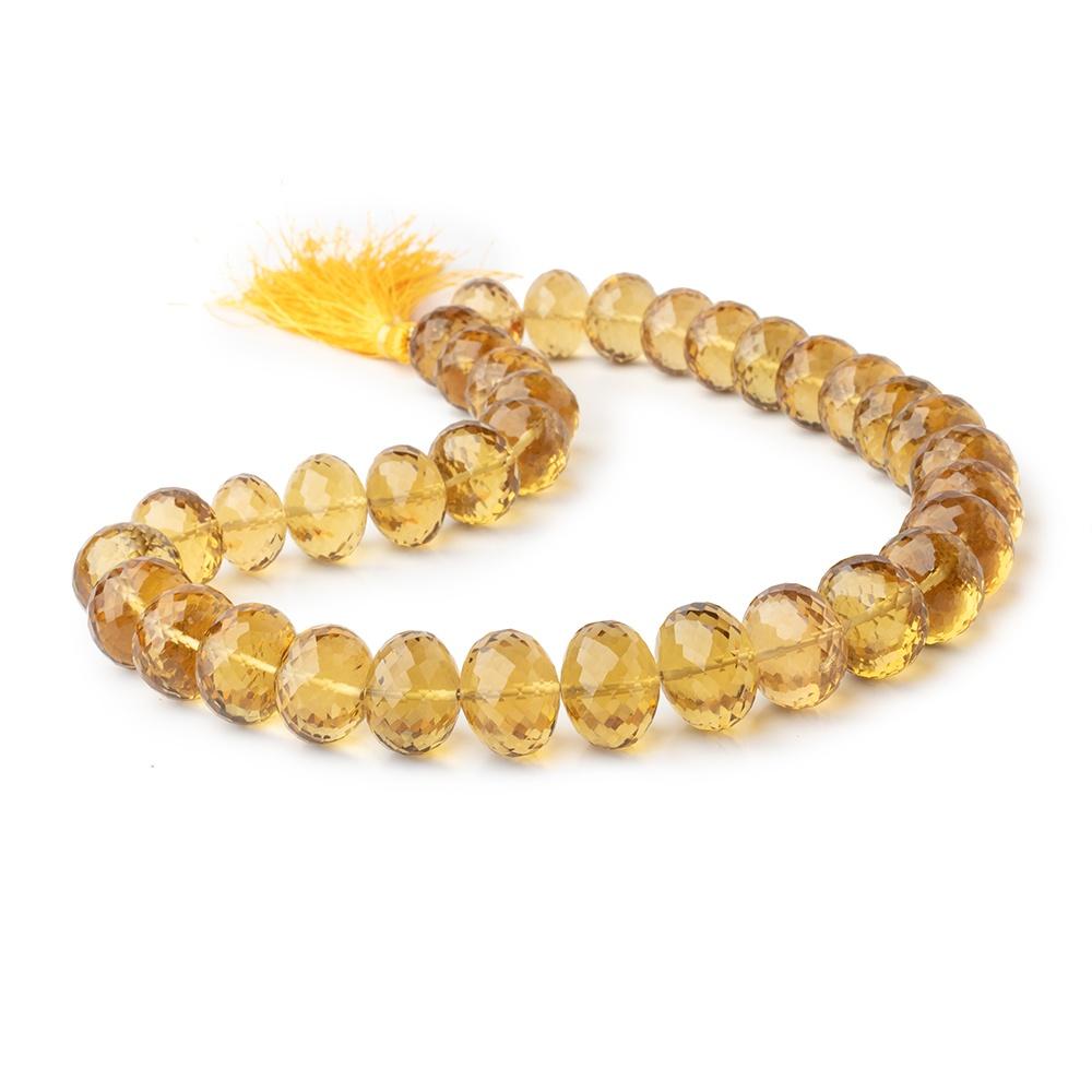 13-16mm Whiskey Quartz Faceted Rondelle Beads 16 inch 35 pieces AAA - Beadsofcambay.com