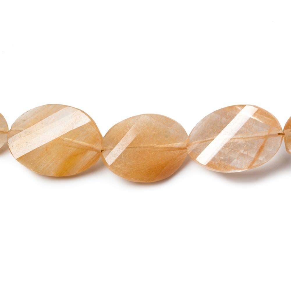 13-17mm Butterscotch Rutilated Quartz Faceted Oval Twist 14 inch 25 pieces - Beadsofcambay.com