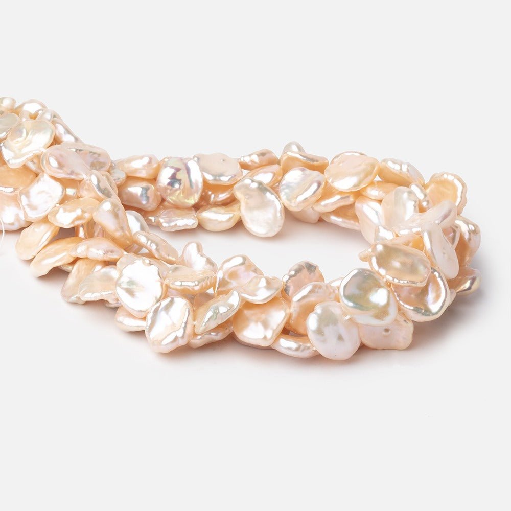 13-17mm Peach Keshi Freshwater Pearls 16 inch 34 Beads AA - Beadsofcambay.com