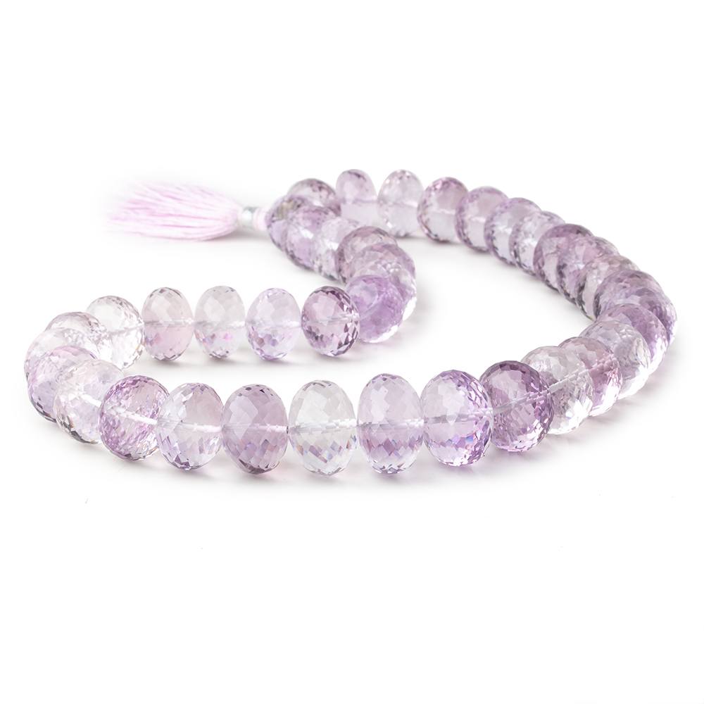 13-17mm Pink Amethyst Faceted Rondelle Beads 16 inch 39 pieces AA - Beadsofcambay.com
