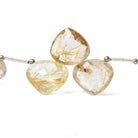 13-17mm Rutilated Quartz Heart Briolette, Shoulder Drilled 8 inch 17 pieces - Beadsofcambay.com