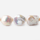 13-19mm Tri Color Straight Drilled Keshi Freshwater Pearls 16 inch 23 pieces - Beadsofcambay.com