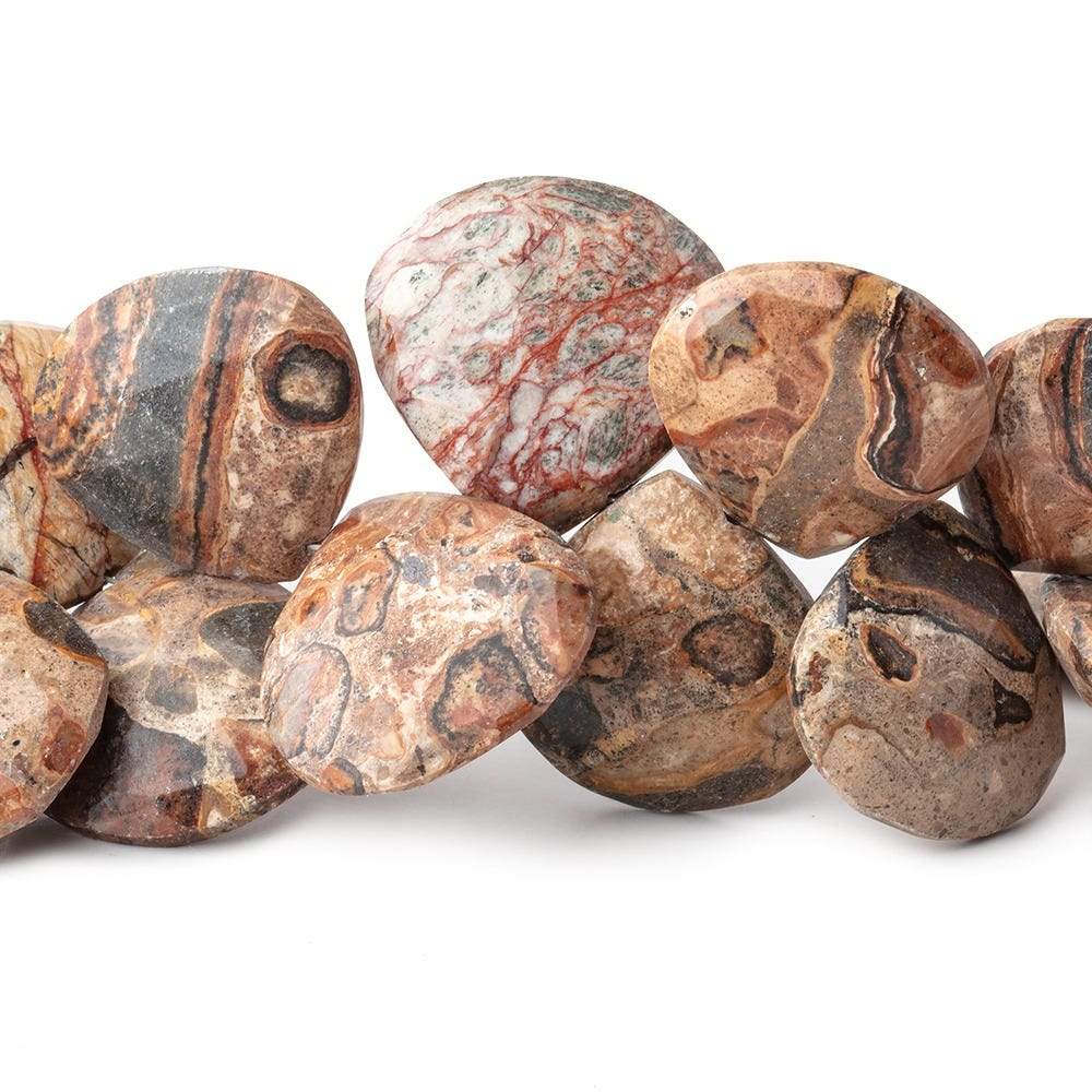 13-20mm Bird's Eye Jasper Faceted Heart Beads 8 inch 31 pieces - Beadsofcambay.com