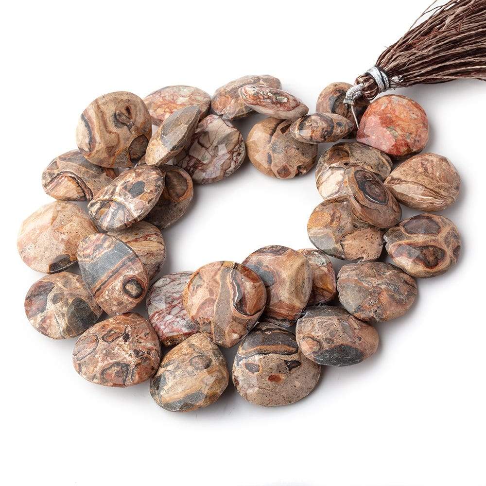 13-20mm Bird's Eye Jasper Faceted Heart Beads 8 inch 31 pieces - Beadsofcambay.com