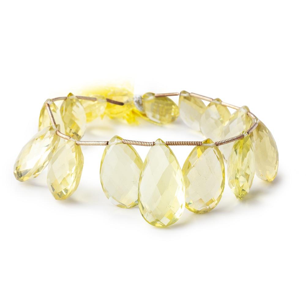 13-20mm Lemon Quartz Faceted Pear Beads 8 inch 15 pieces AAA - Beadsofcambay.com
