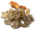 13-24mm Rutilated Quartz Plain Pear Beads 7.5 inch 27 beads - Beadsofcambay.com