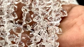 BeadsofCambay 5x3-7x4mm Double Terminated Crystal Quartz Beads 7.5 inch 66 pieces