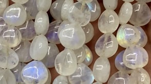 Beadsofcambay 6-12mm Rainbow Moonstone Plain Heart Beads 18 inch 50 pieces AA View 1