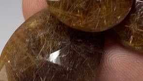Beadsofcambay 27x19-32x22mm Rutilated Quartz Faceted Pear Focal Bead 3 pieces