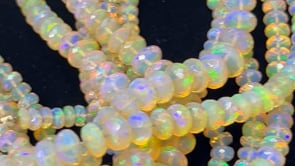 Beadsofcambay 5 - 8.5mm Golden Ethiopian Opal Faceted Rondelle Beads 17 inch 125 pieces AAA Grade View 1