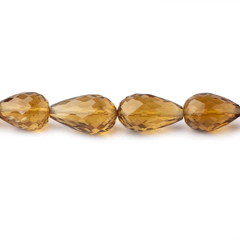 11x8-13x9mm Whiskey Quartz Straight Drilled Tear Drop 16 inch 36 pieces - BeadsofCambay.com