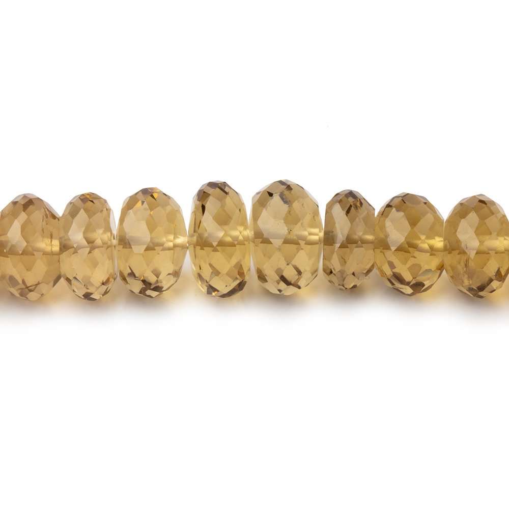 6-8mm Whiskey Quartz Faceted Rondelle beads 16 inch 105 pieces - BeadsofCambay.com