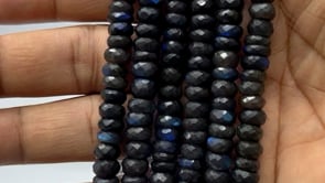Beadsofcambay 8-8.5mm Black Labradorite faceted rondelle beads Thumbnail Image