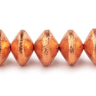 12x8mm Copper Brushed Disc Beads 8 inch 24 pieces - BeadsofCambay.com