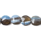 13.5-14.5mm Owyhee Natural Blue Opal faceted coin beads 15 pieces - Beadsofcambay.com